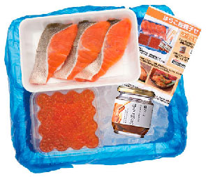 はらこ飯セットA（1〜2人前）※レシピ付
いくら醤油漬（100g）
はらこ飯の具（170g）
天然秋鮭切身（3切）