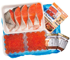 はらこ飯セットB（3〜4人前）※レシピ付
いくら醤油漬（100g×2）
はらこ飯の具（170g×2）
天然秋鮭切身（5切）