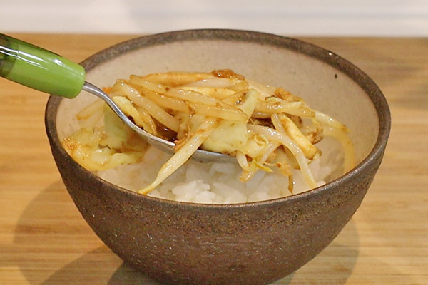 いか塩辛バター焼き丼レシピ6